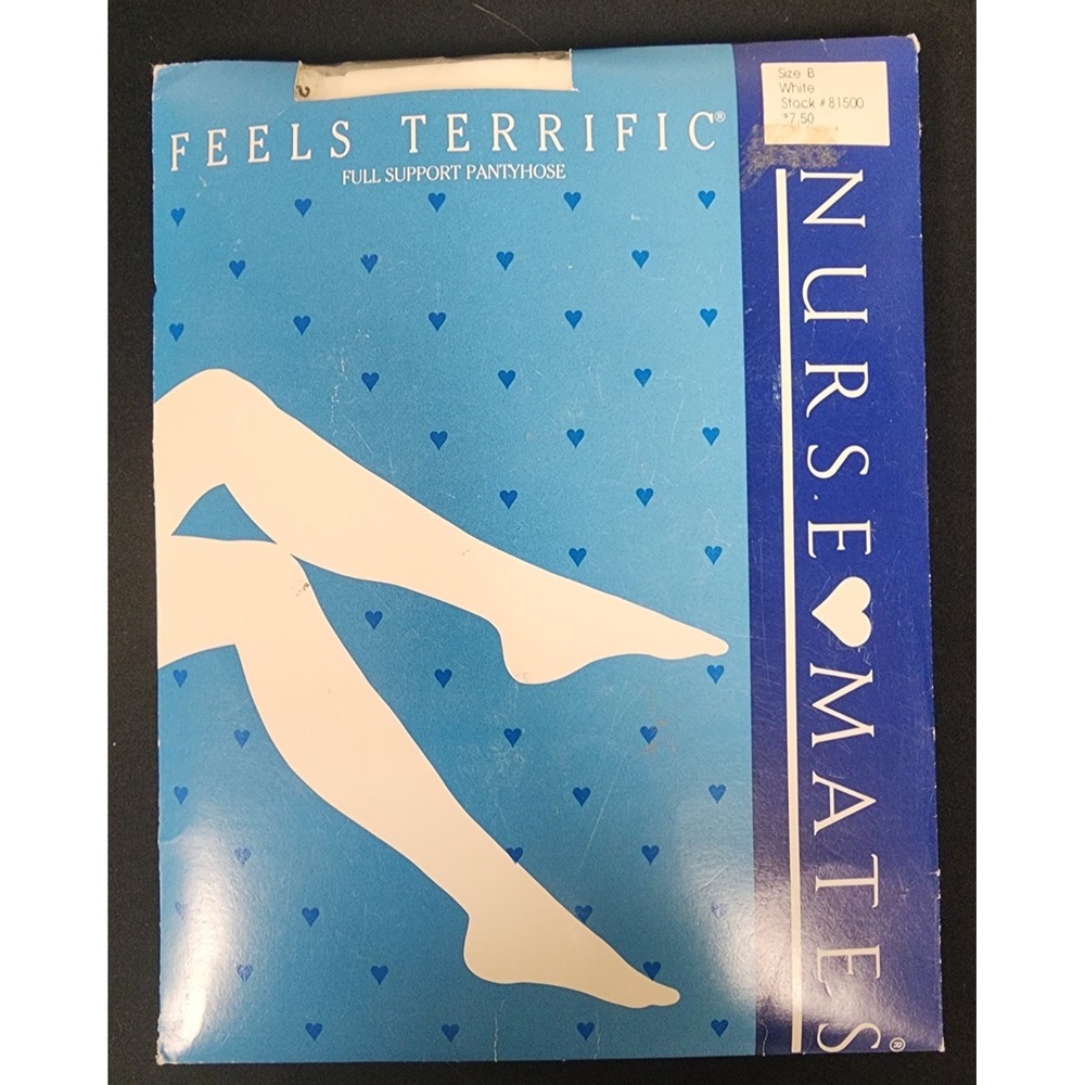 NURSE MATES Full Support Hosiery Pantyhose Size B White